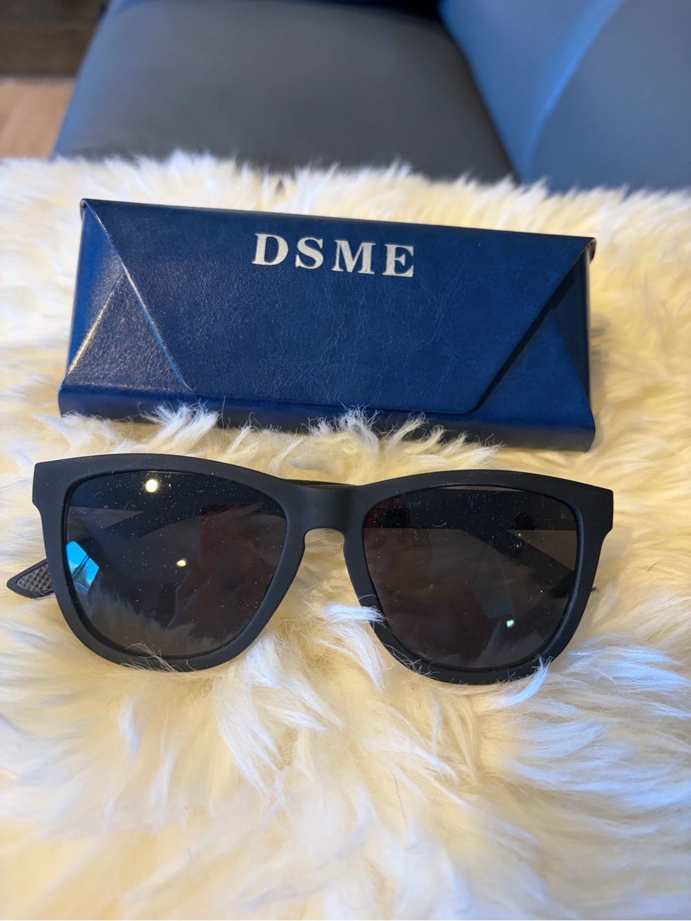 Men's Matte Black Sunglasses with Dark Lenses